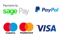 Payments by Sagepay | Paypal | Maestro | Mastercard | Visa